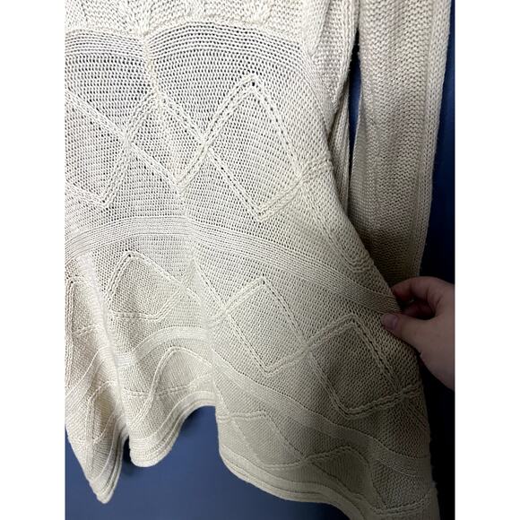 Knitwear Cardigan Women's Size Medium Oversized Asymmetrical Geometric Pattern - Picture 5 of 9